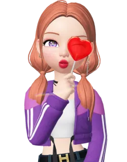 😍 estilo anime, fofo, pirulito, personagem feminina, desenho animado telegram sticker