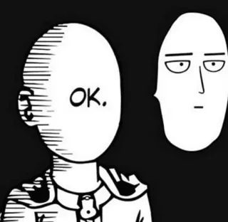 👌 Saitama One-Punch Man OK. anime, one-punch man, saitama, ok, meme, bald, character telegram sticker