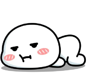😒 mignon, dessin animé, personnage, paresseux, endormi, ennuyé telegram sticker