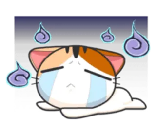 😭 고양이, 슬픈, 우는, 애니, 귀여운, 스티커 telegram sticker