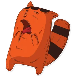 😫 แมว, สีส้ม, สัตว์, สติกเกอร์, การ์ตูน, น่ารัก, หาว, เหนื่อย telegram sticker