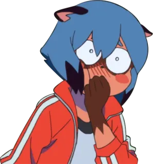 😂 Michiru Kagemori BNA anime, chica, impactada, avergonzada, Michiru Kagemori whatsapp sticker