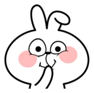 🙊 conejo, lindo, dibujos animados, animal, pegatina, conejito telegram sticker
