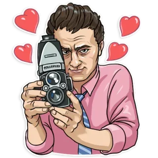 🎥 ROLLEIFLEX Fotograf, Kamera, Vintage, Rolleiflex, Liebe, Herzen, Fotografie, Porträt telegram sticker