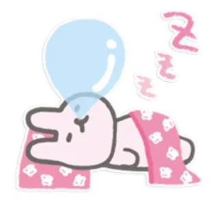 🍆 zzz sono, coelho, fofo, zzz, rosa, soneca telegram sticker