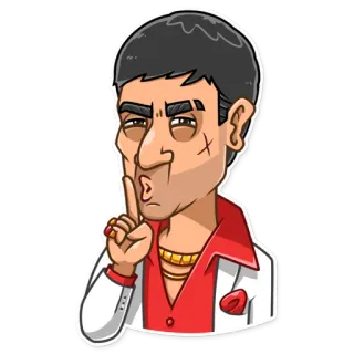 🤫 Tony Montana Scarface лицо со шрамом, фильм, тони монтана, персонаж, кубинец telegram sticker