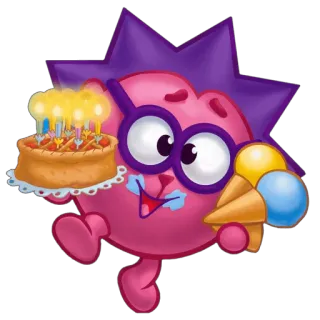 🎂 birthday, cake, ice cream, cartoon, character telegram sticker