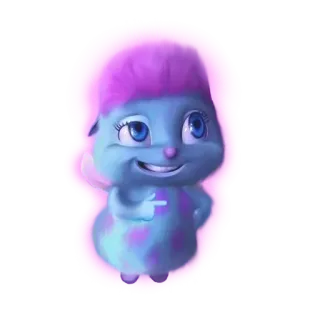 😉 Bibble Bibble, cartone animato, carino, personaggio, fata, blu, viola whatsapp sticker