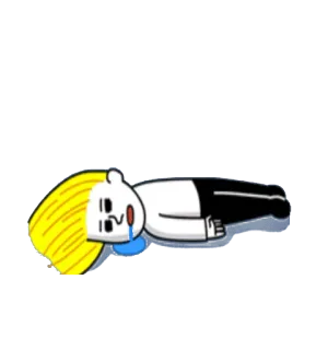 😖 Dessin animé, Pleurs, Triste, Émotion, Autocollant whatsapp sticker