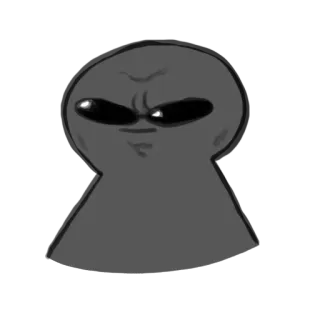 😎 Alien, Cartoon, Grau, Kreatur, Sticker telegram sticker