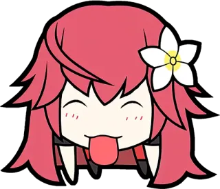 👅 Anime, Kreskówka, Postać, Słodkie, Język, Wyraz twarzy, Kwiat, Kawaii telegram sticker