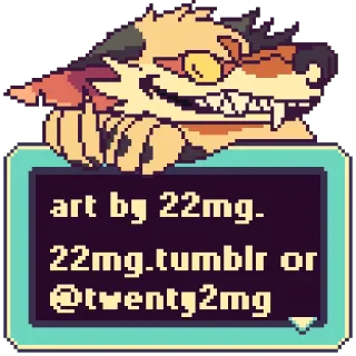 👀 art by 22mg. 22mg.tumblr or @twenty2mg cachorro, tumblr, pixel art, arte, nome de usuário, mídia social, personagem cachorro telegram sticker