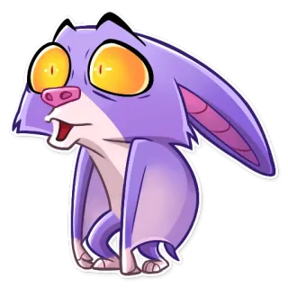 😵 мультик, животное, милый, фиолетовый, смешной, выражение, существо telegram sticker