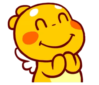 🌝 милый, жёлтый, ангел, дружелюбный, мультяшный whatsapp sticker