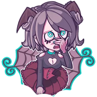 😰 애니메이션, 소녀, 박쥐, 귀여운, 고딕, 만화 telegram sticker