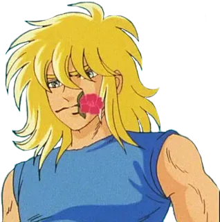 🌹 Aphrodite Saint Seiya Anime, Manga, Personaje, Saint Seiya, Afrodita, Flor whatsapp sticker