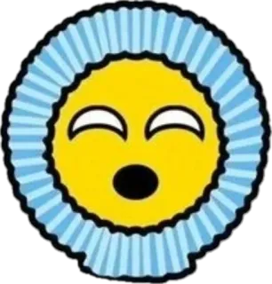 😧 emoji, sun, cartoon, face, expression, happy telegram sticker