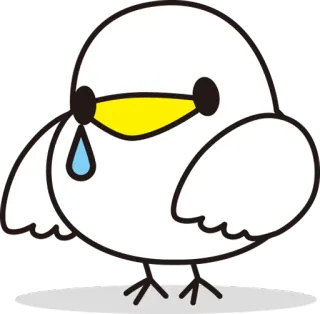 😭 pássaro, chorando, triste, desenho, animal telegram sticker