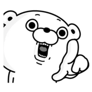 👉 Oso, Dibujos animados, Divertido, Lindo, Animal, Blanco whatsapp sticker