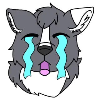 😭 pleurer, triste, chien, animal, larmes, émotions telegram sticker