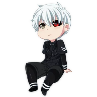 🙁 Ken Kaneki Tokyo Ghoul Anime, Chibi, Mangá, Sombrio, Personagem, Tokyo Ghoul, Ken Kaneki telegram sticker