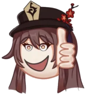 😀 Hu Tao Genshin Impact Hu Tao, Genshin Impact, video game, anime, thumbs up, emoji telegram sticker