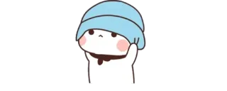 🔰 Cartoon, Niedlich, Figur, Entzückend, Blauer Hut, Sticker whatsapp sticker