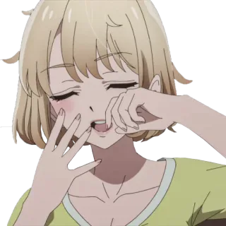 🥱 Anime, Ragazza, Espressione, Triste, Stanca, Cartone animato whatsapp sticker