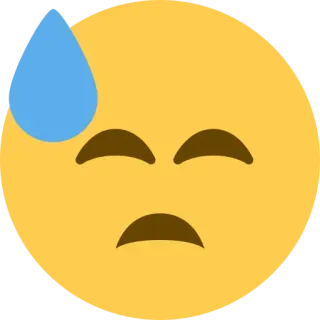 😓 emoji, sweat, nervous, anxious, worried telegram sticker