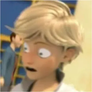 😳 Adrien Agreste Miraculous: Tales of Ladybug & Cat Noir 卡通, 动画, 惊喜, 金发, 震惊 whatsapp sticker