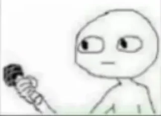 😶 microfono, meme, disegno, bianco, cartone animato telegram sticker