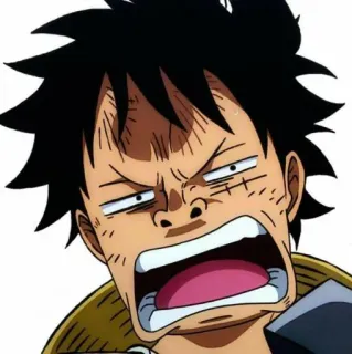 😤 Luffy One Piece Anime, One Piece, Ruffy, Cartoon, Lustiges Gesicht telegram sticker