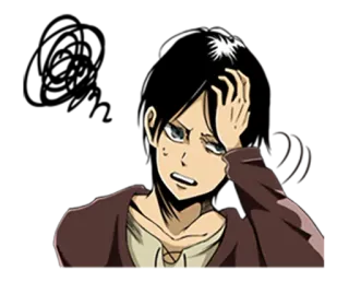 😵 Eren Yeager Attack on Titan Anime, Mangá, Ataque dos Titãs, Eren Yeager, Frustrado, Personagem de anime telegram sticker