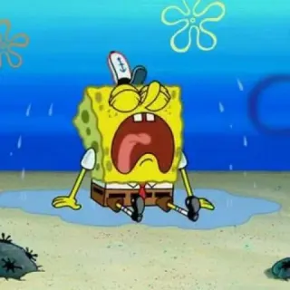 😭 SpongeBob SpongeBob SquarePants cry, sad, sponge, cartoon, tv telegram sticker