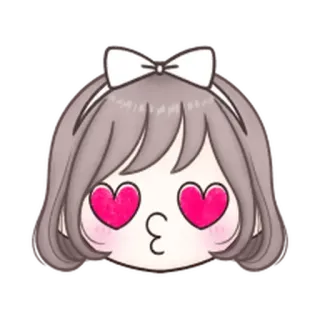 😊 Desenho animado, Anime, Amor, Kawaii, Olhos de coração, Beijo, Fofo, Sticker telegram sticker