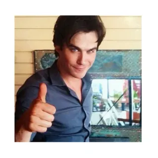 🤗 Ian Somerhalder attore, pollice in su, ritratto, celebrità, Ian Somerhalder telegram sticker