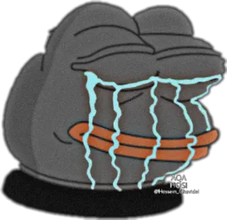 😭 Pepe the Frog Pepe de Kikker, kikker, meme, huilen, verdrietig telegram sticker