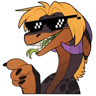 😎 rettile, lucertola, occhiali da sole, cartone animato, animale whatsapp sticker
