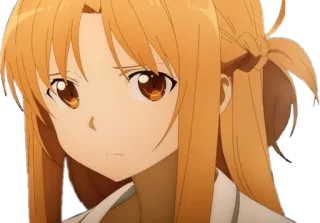 😕 Asuna Yuuki Sword Art Online Anime, Desenho animado, Personagem, Feminino, Animado telegram sticker