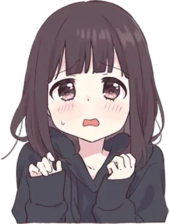 😟 Anime, Meisje, Leuk, Kawaii, Cartoon, Sticker whatsapp sticker