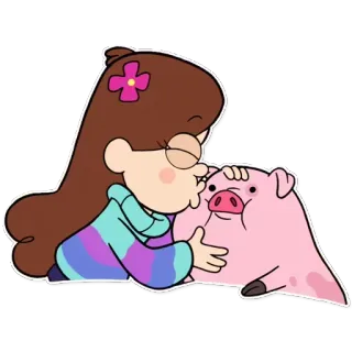 😘 Mabel Pines Gravity Falls cartoon, pig, friendship, mabel pines, gravity falls telegram sticker