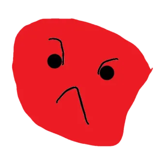 😡 zły, twarz, czerwony, zirytowany, minimalistyczny telegram sticker
