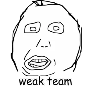 👨‍👨‍👧‍👧 weak team Мем, Юмор, Смешно, Интернет мем, Rage Face, Слабый, Команда telegram sticker