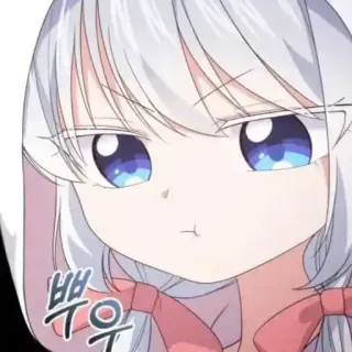 🎐 뿌우 アニメ, 可愛い, 女の子, 漫画, 白髪 telegram sticker