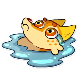 😭 triste, piangendo, mare di lacrime, cartone animato, emozionale, angosciato, acqua telegram sticker