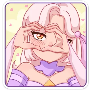 🫶 аниме девушка, сердечко руками, каваий, милый, мультик, стикер telegram sticker