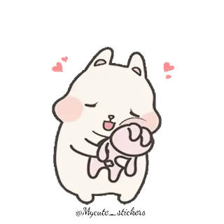 🐰 可爱, 动物, 卡通, 拥抱, 卡哇伊 telegram sticker