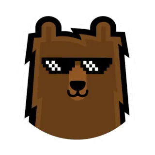 😎 ours, lunettes de soleil, pixel, cool, animal whatsapp sticker