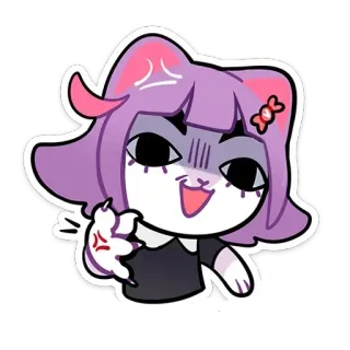 😤 Anime, Hoạt hình, Nhân vật, Minh họa, Tức giận, Neko whatsapp sticker
