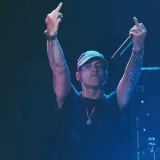 🖕 Eminem Eminem, Rapero, Dedo corazón, Música, Concierto telegram sticker